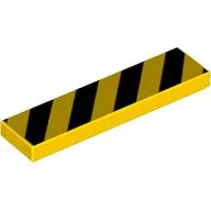 Tile 1 x 4 with Black Diagonal Stripes Print
