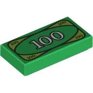 Tile 1 x 2 with '100' Banknote Print