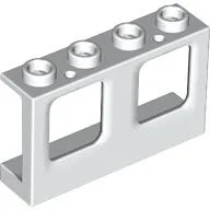 Window 1 x 4 x 2 Plane, Hollow Studs, Single Hole Top and Bottom for Glass
