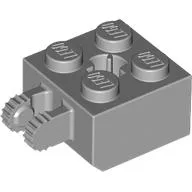 Hinge Brick 2 x 2 Locking with 2 Fingers Vertical and Axle Hole, 9 Teeth