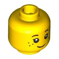 Minifig Head Sally, Girl, Eyelashes, Freckles, Smile