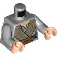 Torso Open Neck Shirt, Dark Tan Tied Robe, Dark Orange Belt Print, Light Bluish Gray Arms, Light Nougat Hands