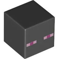 Minifig Head Special, Cube with Enderman Face Print