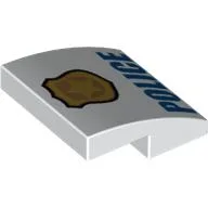 Brick Curved 2 x 2 x 2/3 with Badge and Blue 'POLICE' Text print