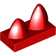 Tile Special 1 x 2 with Two Vertical Teeth / Tooth