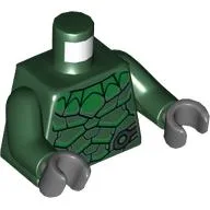Torso Armor, Green Scales print, Dark Green Arms, Dark Bluish Gray Hands