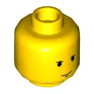 Minifig Head Luke Skywalker, Small Black Eyebrows and Chin Dimple Print