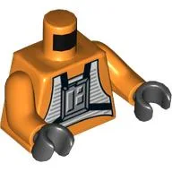 Torso Snow Speeder Pilot, Grey Control Panel, Black Straps Print, Orange Arms, Black Hands