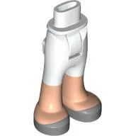 Minidoll Hips and Trousers with Back Pockets with Light Nougat Legs, Silver Shoes