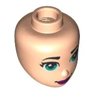 Minidoll Head Dark Turquoise Eyes, Purple Lips print