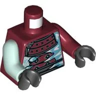 Torso, Odd Arms, Armor, White and Blue Icicles Print, Left Dark Red Arm, Right Light Aqua Arm, Black Hands
