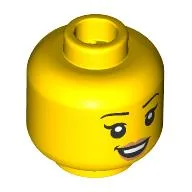 Minifig Head, Open Mouth Smile, Peach Lips