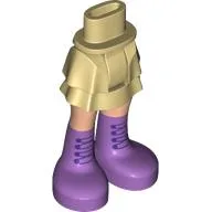 Minidoll Hips and Layered Skirt with Light Nougat Legs and Lavender Boots