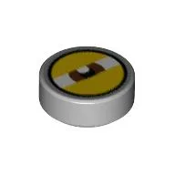 Tile Round 1 x 1 with Reddish Brown Eye Squinting print
