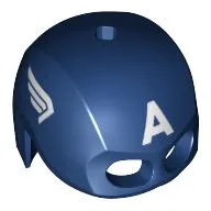 Helmet / Mask, Top Hole, White Wings, White 'A' Print (Captain America)