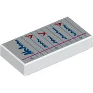 Tile 1 x 2 with Medium Blue Checklist print