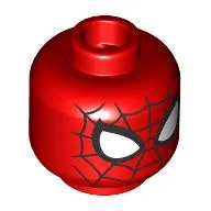 Minifig Head Spider-Man, Large White Eyes, Black Web Print