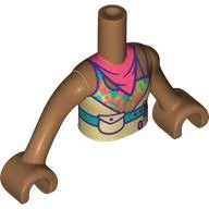 Minidoll Torso Girl, Tan Jacket, Medium Blue Belt, Colored Top, Coral Scarf, Medium Nougat Arms and Hands