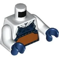 Torso Armor, Dark Blue with Orange Panel over Robes Print, White Arms, Dark Blue Hands