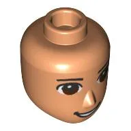 Minidoll Head Male Dark Brown Eyes, Open Mouth Smile print