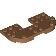 Plate Round Corners Double 4 x 8 with 2 x 2 Cutout and 2 x 8 Raised Studs, Reduces Nubs