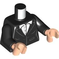 Torso Jacket, over White Shirt Print, Black Arms, Light Nougat Hands