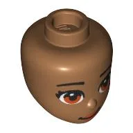 Minidoll Head Dark Orange Eyes, Smile print