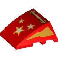 Brick Wedged, Curved 4 x 3 No Studs, with Stars, Lightning Bolts, and Bar print