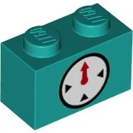 Brick 1 x 2 with Clock Timer on Two Sides Print
