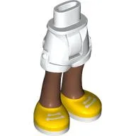 Minidoll Hips and Shorts with Medium Brown Legs and White Laces on Yellow Shoes Print