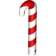 Candy Cane with Red Stripes Pattern
