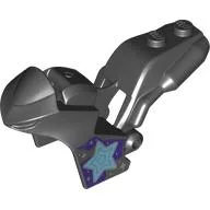 Fairing, Motorcycle, Racing (Sport) Bike with 1 x 2 Studs and Medium Azure Star on Dark Purple Background Print