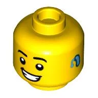 Minifig Head, Hearing Aid, Smile Showing Teeth Print