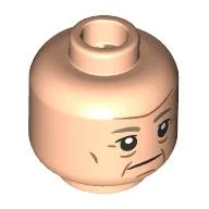 Minifig Head Luthen Rael / Dr. Erik Selvig, Dark Tan Eyebrows, Dark Orange Creases, Neutral / Angry Print