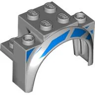 Wheel Arch, Mudguard 4 x 2 1/2 x 2 1/3 with Blue Stripes print