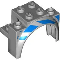 Wheel Arch, Mudguard 4 x 2 1/2 x 2 1/3 with Blue Stripes print