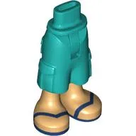 Minidoll Hips and Cargo Pants with Warm Tan Legs and Dark Blue Sandals Print