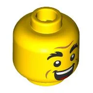 Minifig Head, Thick Eyebrows, Raised Eyebrow Questioning/Open Mouth Smile Print