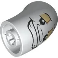 Brick Round 2 x 2 D. Tube with 45° Elbow and Axle Holes with Lumiere Face print