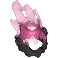 Hood with Side Studs, Trans-Dark Pink Flames Pattern