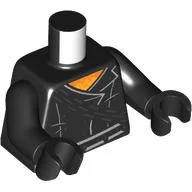 Torso, Jacket,, White Trim, Bright Light Orange Chest, Pearl Dark Grey Chain print, Black Arms and Hands