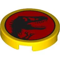 Tile Round 2 x 2 with Jurassic Park Logo print