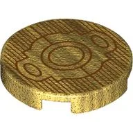 Tile Round 2 x 2 with Dark Orange Belt Buckle print