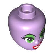 Minidoll Head Bright Green Eyeshadow, Red Lips print