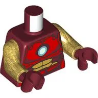 Torso, Red/Dark Red/Gold Iron Man Armor, Bright Light Yellow Round Arc Reactor print, earl Gold Arms, Dark Red Hands