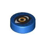 Tile Round 1 x 1 with Bright Light Orange Eye Print