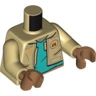 Torso, Jacket, Music Note, Dark Turquoise Shirt print, Tan Arms, Medium Nougat Hands