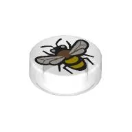 Tile Round 1 x 1 with Bee print