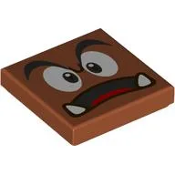Tile 2 x 2 with Goomba Face and Open Mouth, Tongue Print