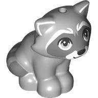 Animal, Raccoon Sitting with Dark Bluish Grey Face, White Nose print